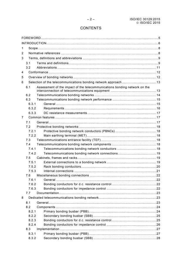 ISO/IEC 30129:2015 ISO/IEC 30129:2015 - Information technology -- Telecommunications bonding networks for buildings and other structures - Page 4 preview