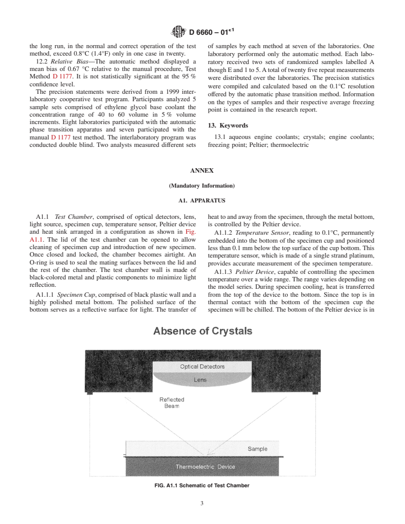 ASTM D6660-01e1 - Standard Test Method for Freezing Point of Aqueous Ethylene Glycol Base Engine Coolants by Automatic Phase Transition Method