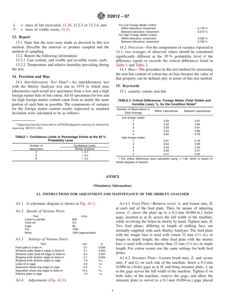 ASTM D2812-07 - Standard Test Method for Non-Lint Content of Cotton