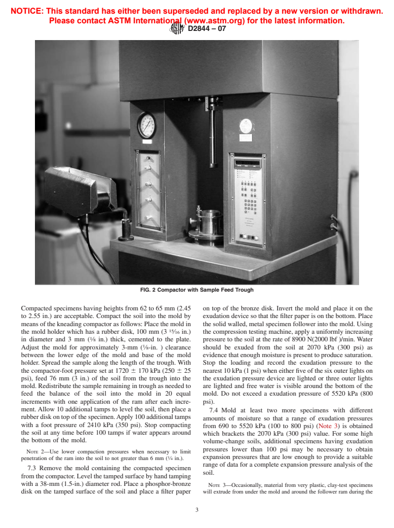 ASTM D2844-07 - Standard Test Method for Resistance <i>R</i>-Value and Expansion Pressure of Compacted Soils