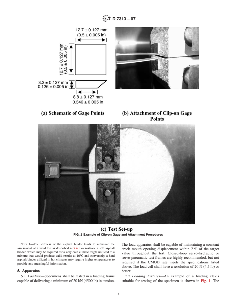 ASTM D7313-07 - Standard Test Method for Determining Fracture Energy of Asphalt-Aggregate Mixtures Using the Disk-Shaped Compact Tension Geometry