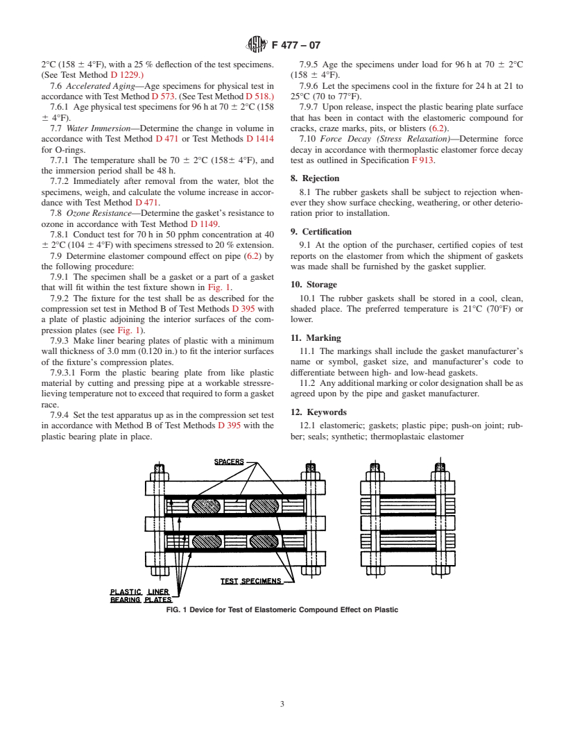 ASTM F477-07 - Standard Specification for Elastomeric Seals (Gaskets) for Joining Plastic Pipe