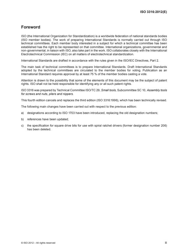 ISO 3316:2012 - Assembly tools for screws and nuts -- Attachments for hand-operated square drive socket wrenches -- Dimensions and tests