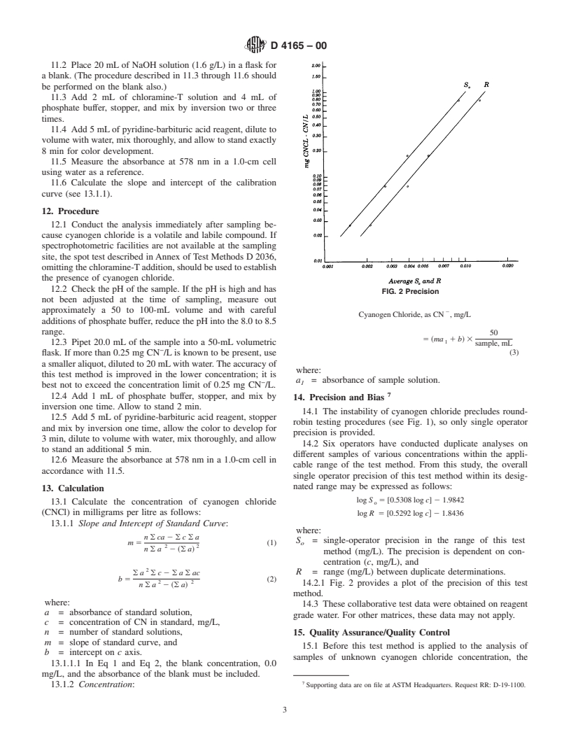 ASTM D4165-00 - Standard Test Method for Cyanogen Chloride in Water