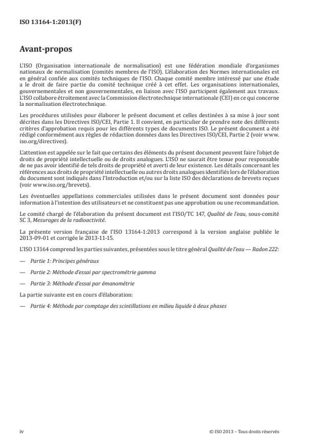 ISO 13164-1:2013 ISO 13164-1:2013 - Qualité de l'eau -- Radon 222 - Page 4 preview