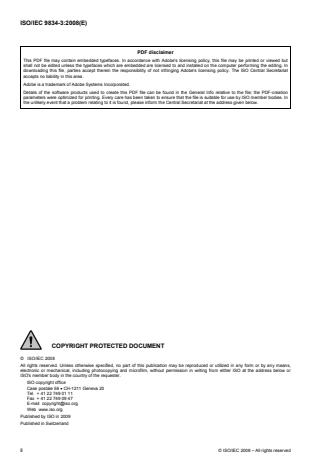 ISO/IEC 9834-3:2008 ISO/IEC 9834-3:2008 - Information technology -- Open Systems Interconnection -- Procedures for the operation of OSI Registration Authorities: Registration of Object Identifier arcs beneath the top-level arc jointly administered by ISO and ITU-T - Page 2 preview