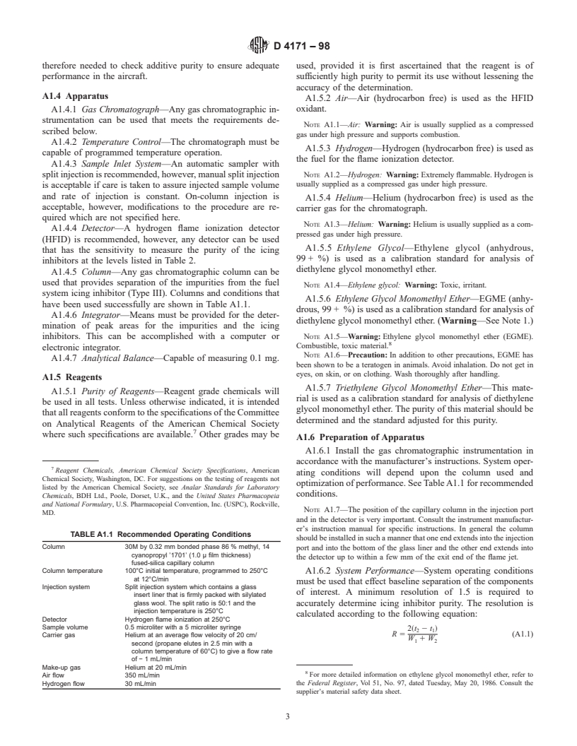 ASTM D4171-98 - Standard Specification for Fuel System Icing Inhibitors