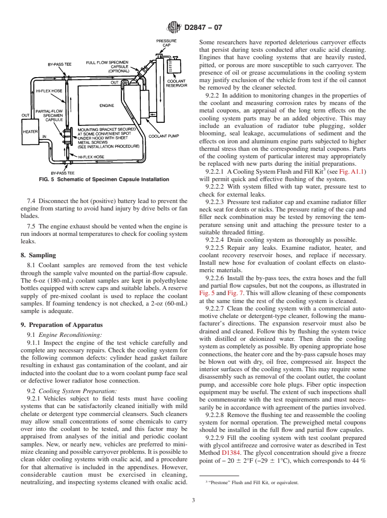 ASTM D2847-07 - Standard Practice for Testing Engine Coolants in Car and Light Truck Service