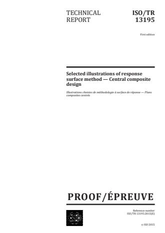 ISO/TR 13195:2015 - Selected illustrations of response surface method -- Central composite design
