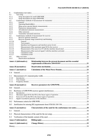 SIST EN 302 066 V2.2.1:2020 ETSI EN 302 066 V2.2.1 (2020-04) - Short Range Devices (SRD); Ground- and Wall- Probing Radio determination (GPR/WPR) devices; Harmonised Standard for access to radio spectrum - Page 4 preview