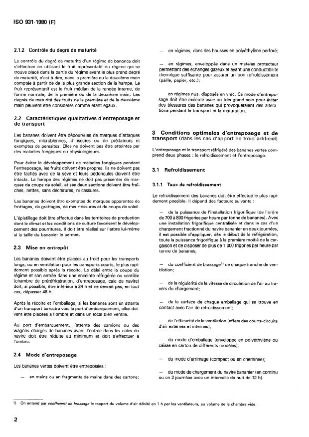 SIST ISO 931:1996 ISO 931:1980 - Bananes vertes -- Guide pour l'entreposage et le transport - Page 4 preview