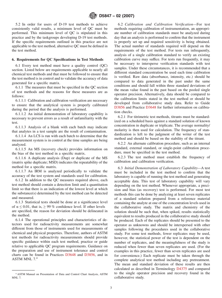 ASTM D5847-02(2007) - Standard Practice for Writing Quality Control Specifications for Standard Test Methods for Water Analysis