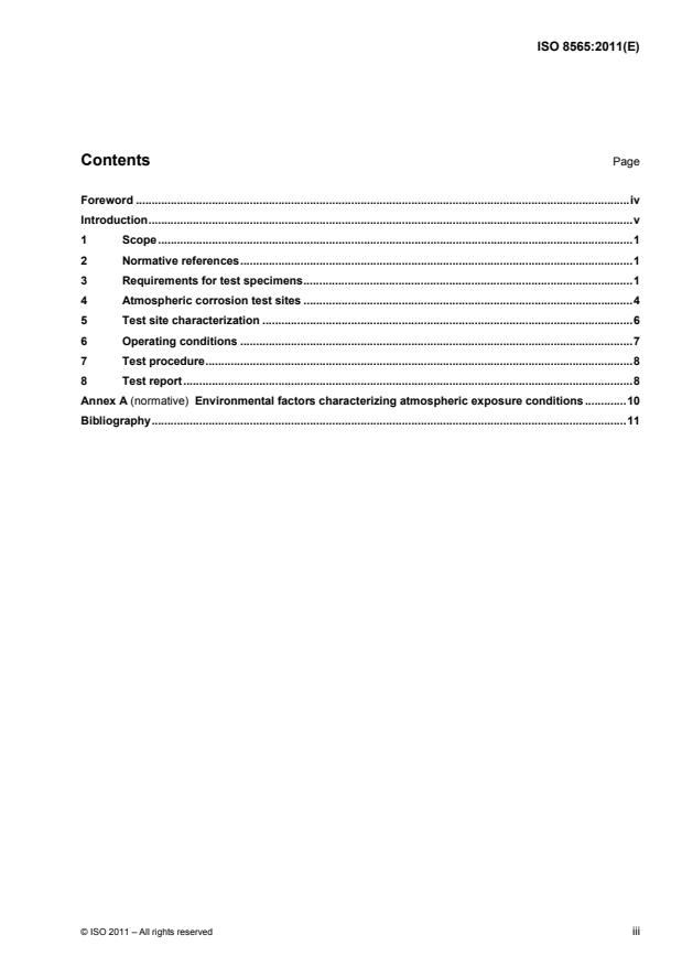 ISO 8565:2011 - Metals and alloys -- Atmospheric corrosion testing -- General requirements
