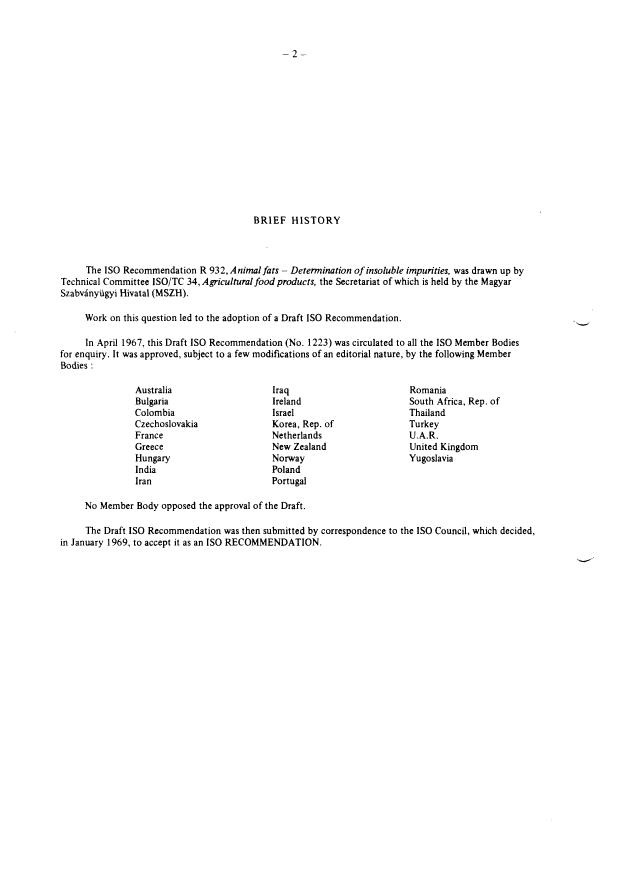 ISO/R 932:1969 ISO/R 932:1969 - Withdrawal of ISO/R 932-1969 - Page 2 preview