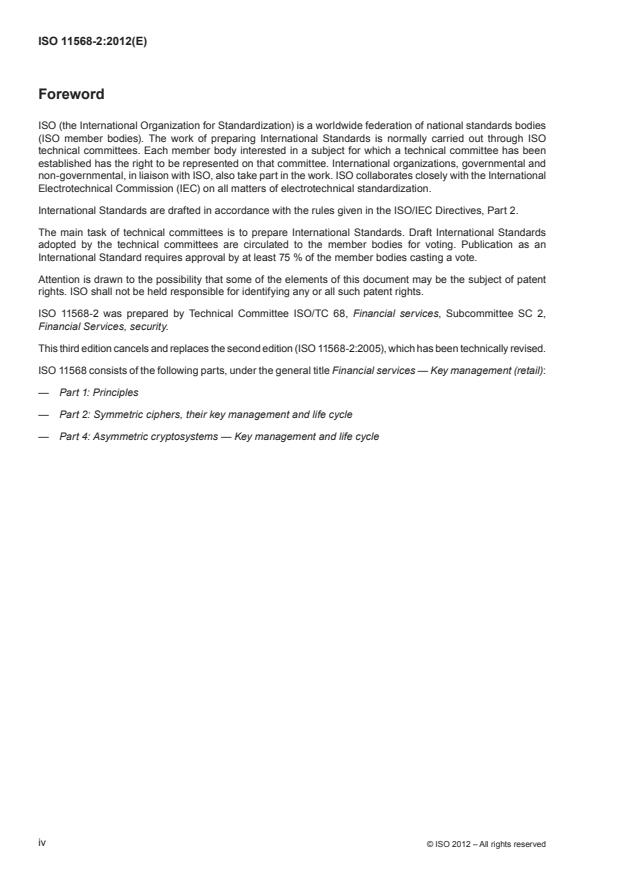 ISO 11568-2:2012 ISO 11568-2:2012 - Financial services -- Key management (retail) - Page 4 preview