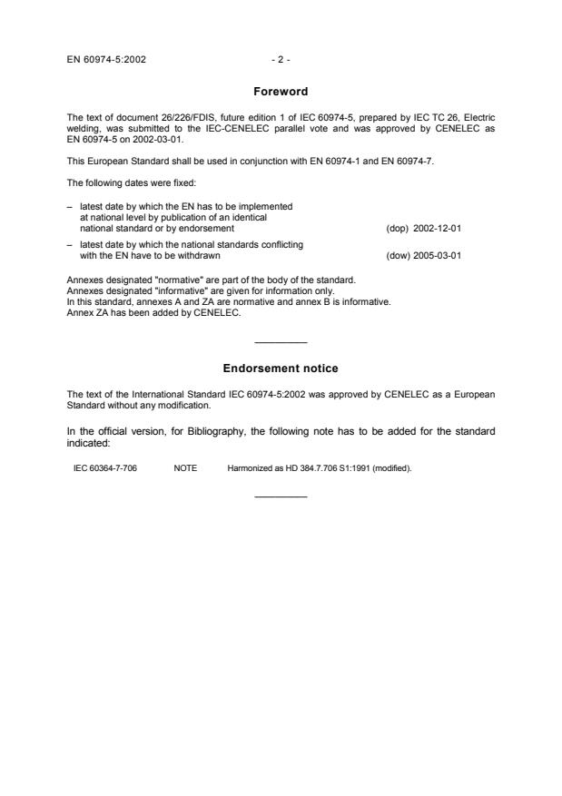 EN 60974-5:2002 EN 60974-5:2002 - Page 4 preview