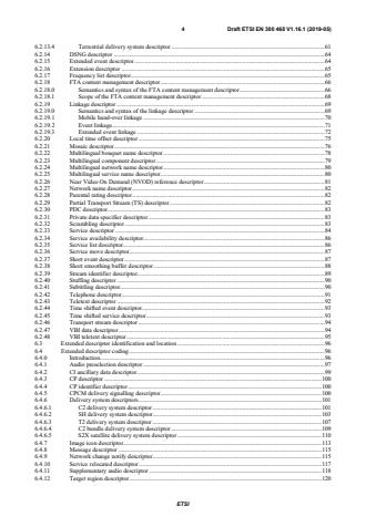 ETSI EN 300 468 V1.16.1 (2019-08) ETSI EN 300 468 V1.16.1 (2019-05) - Digital Video Broadcasting (DVB); Specification for Service Information (SI) in DVB systems - Page 4 preview