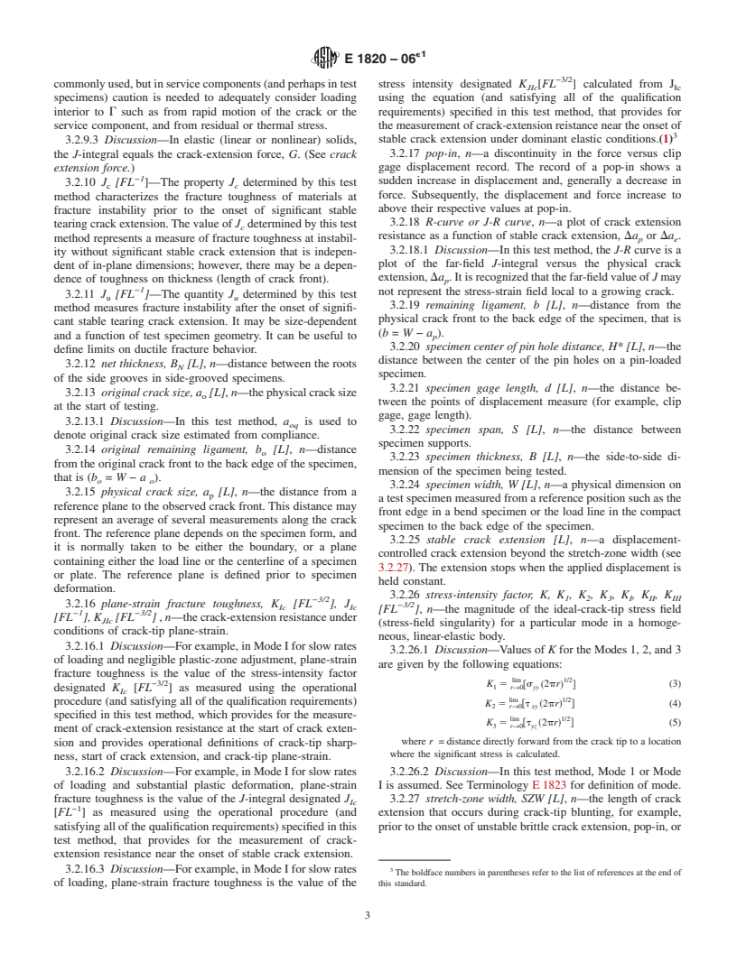 ASTM E1820-06e1 - Standard Test Method for Measurement of Fracture Toughness