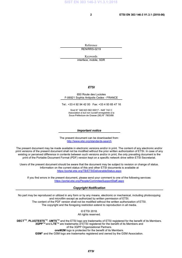 SIST EN 303 146-3 V1.3.1:2018 SIST EN 303 146-3 V1.3.1:2018 - Page 4 preview