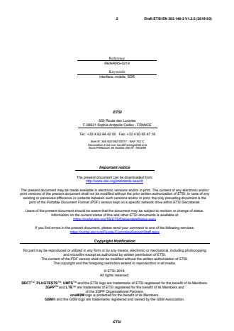 SIST EN 303 146-3 V1.3.1:2018 ETSI EN 303 146-3 V1.2.5 (2018-03) - Reconfigurable Radio Systems (RRS); Mobile Device (MD) information models and protocols; Part 3: Unified Radio Application Interface (URAI) - Page 2 preview