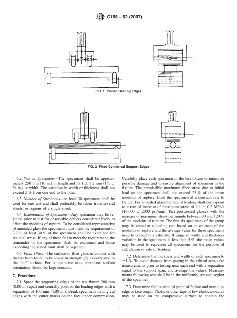 ASTM C158-02(2007) - Standard Test Methods for Strength of Glass by Flexure (Determination of Modulus of Rupture)