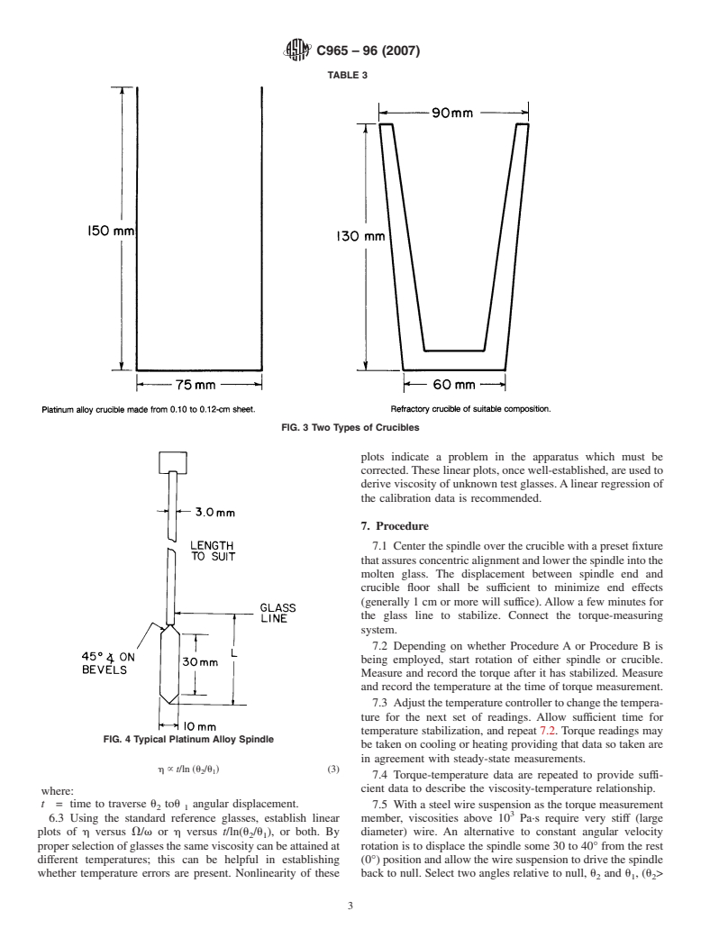 ASTM C965-96(2007) - Standard Practice for Measuring Viscosity of Glass Above the Softening Point