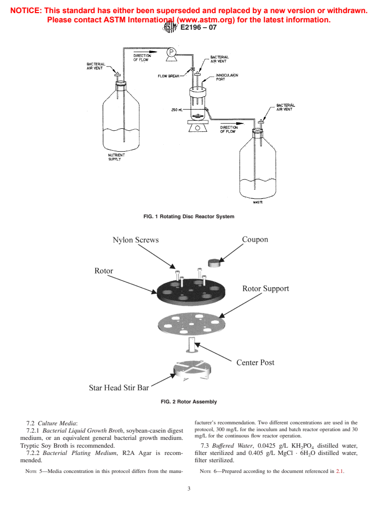 ASTM E2196-07 - Standard Test Method for Quantification of a <i>Pseudomonas aeruginosa</i> Biofilm Grown with Shear and Continuous Flow Using a Rotating Disk Reactor