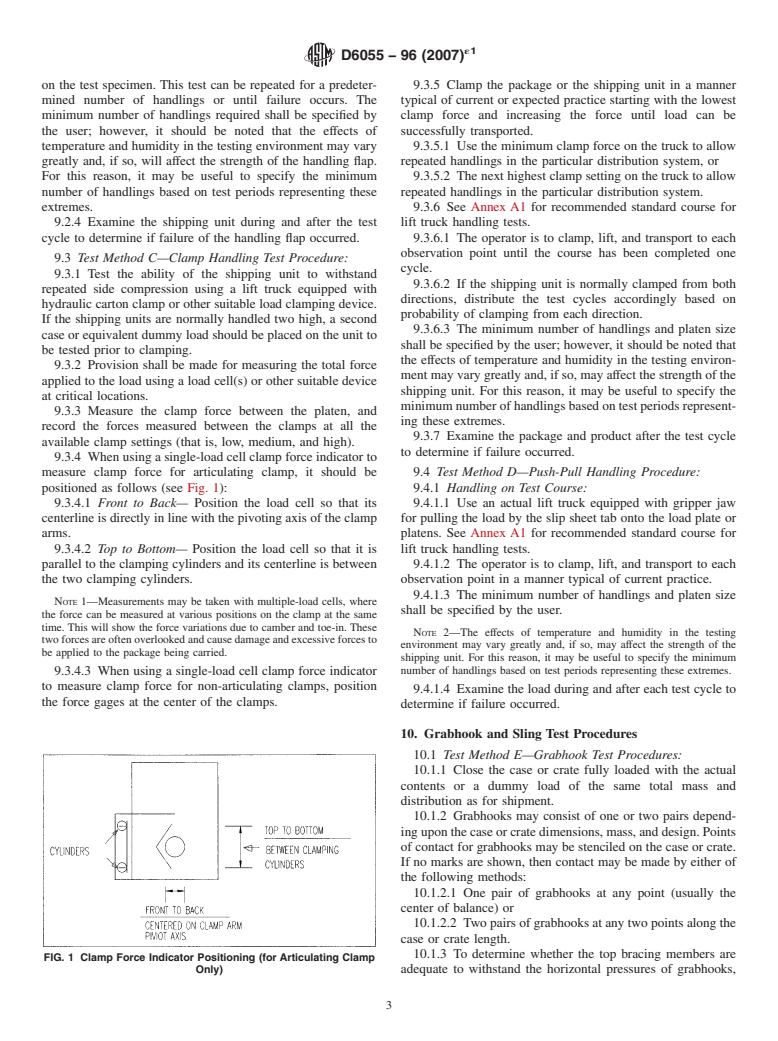 ASTM D6055-96(2007)e1 - Standard Test Methods for Mechanical Handling of Unitized Loads and Large Shipping Cases and Crates