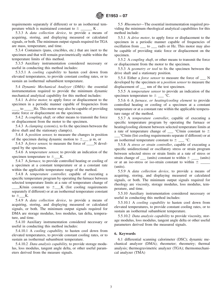 ASTM E1953-07 - Standard Practice for Description of Thermal Analysis and Rheology Apparatus