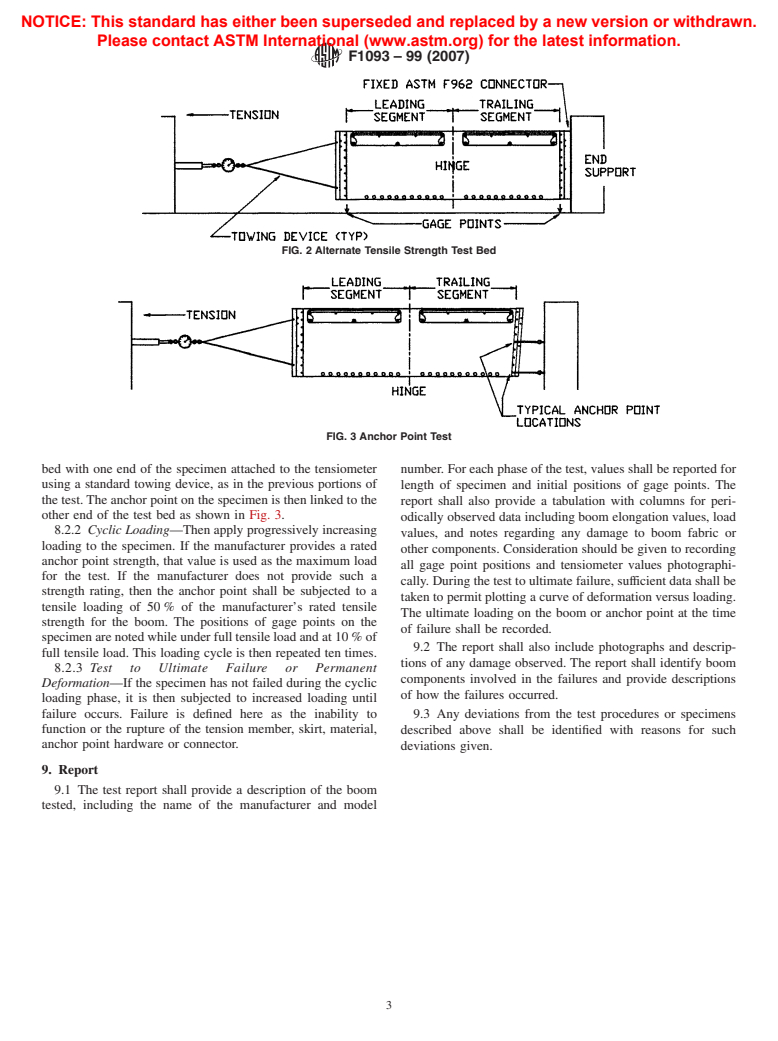 ASTM F1093-99(2007) - Standard Test Methods for Tensile Strength Characteristics of Oil Spill Response Boom