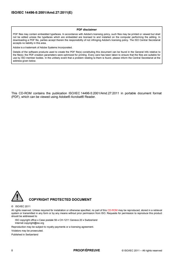 ISO/IEC 14496-5:2001/Amd 27:2011 ISO/IEC 14496-5:2001/Amd 27:2011 - Scalable complexity 3D mesh coding reference software - Page 2 preview