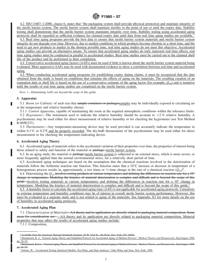 REDLINE ASTM F1980-07 - Standard Guide for Accelerated Aging of Sterile Barrier Systems for Medical Devices