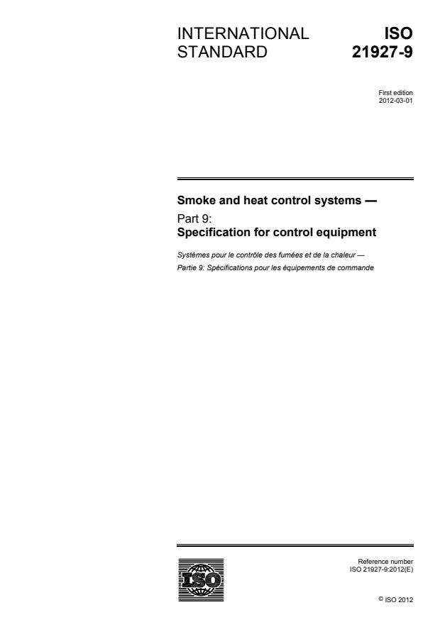 ISO 21927-9:2012 - Smoke and heat control systems