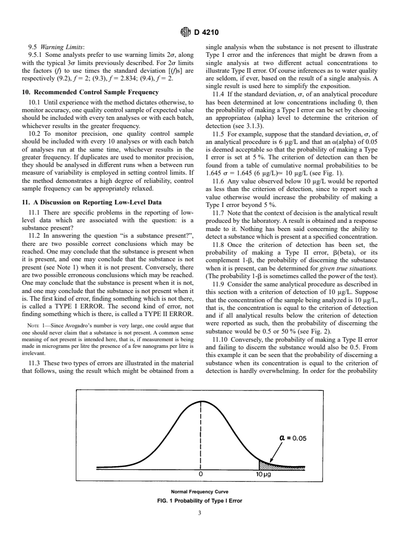 ASTM D4210-89(1996)e1 - Standard Practice for Intralaboratory Quality Control Procedures and a Discussion on Reporting Low-Level Data (Withdrawn 2002)