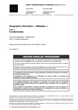 ISO 19115-1:2014 - Geographic information -- Metadata