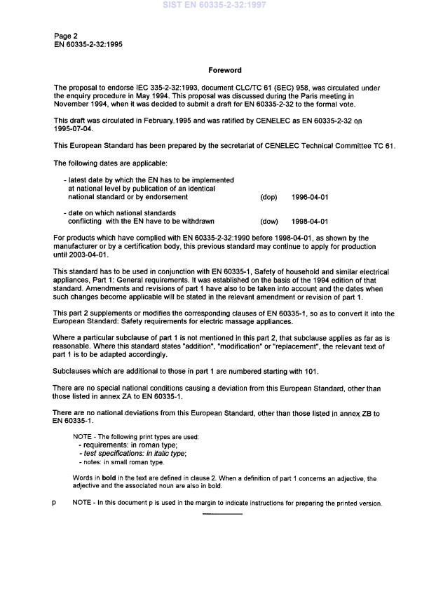 EN 60335-2-32:1995 EN 60335-2-32:1997 - Page 4 preview