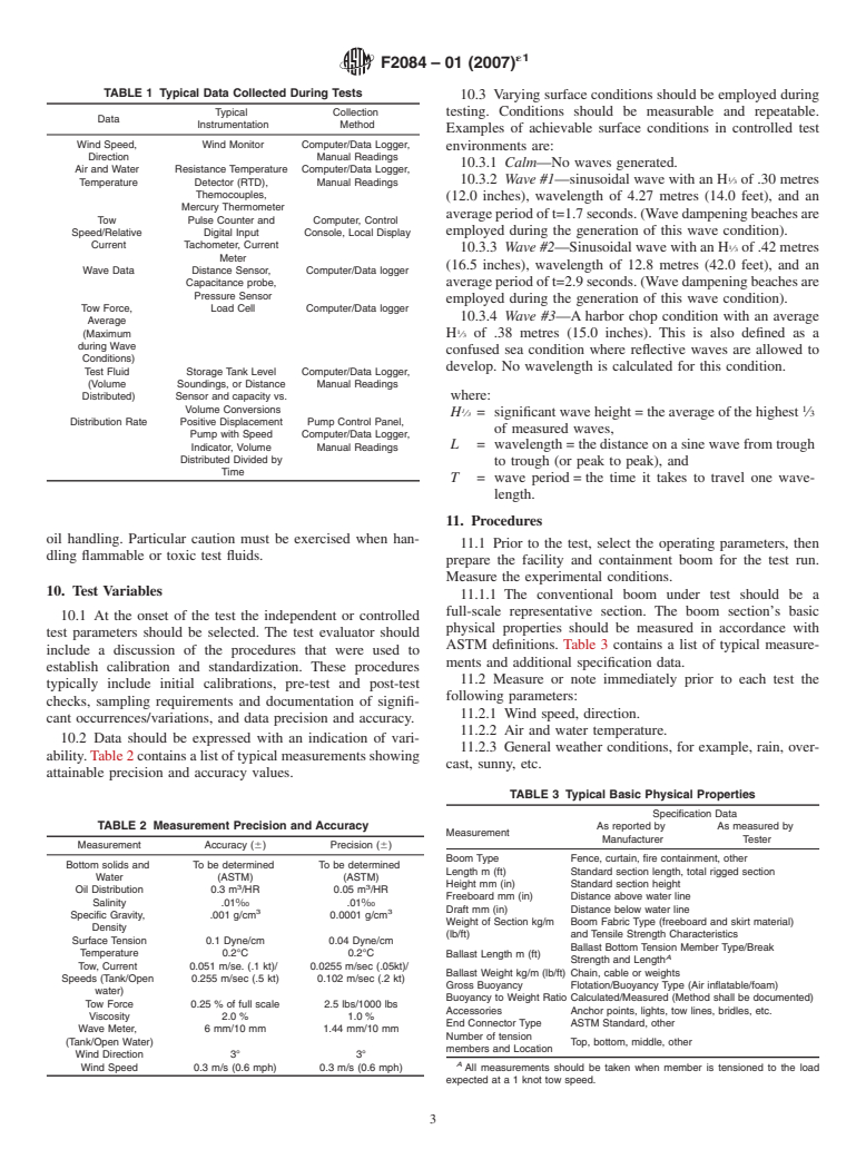 ASTM F2084-01(2007)e1 - Standard Guide for Collecting Containment Boom Performance Data in Controlled Environments