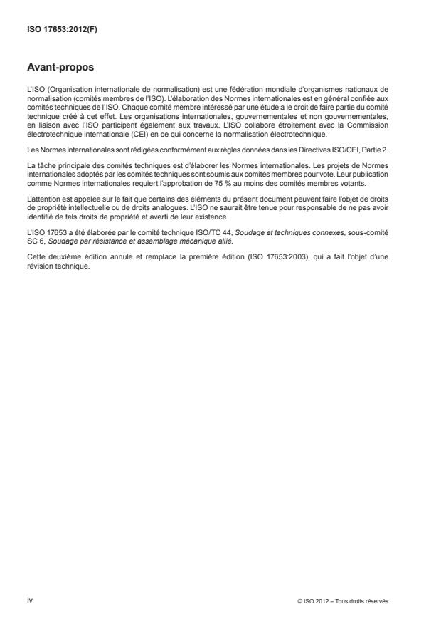ISO 17653:2012 ISO 17653:2012 - Soudage par résistance -- Essais destructifs des soudures sur matériaux métalliques -- Essai de torsion de soudure par résistance par points - Page 4 preview