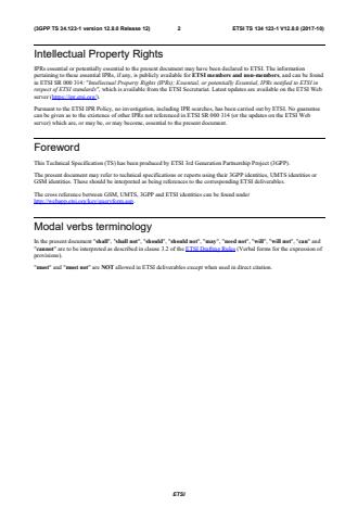 ETSI TS 134 123-1 V12.8.0 (2017-10) - Universal Mobile Telecommunications System (UMTS); User Equipment (UE) conformance specification; Part 1: Protocol conformance specification (3GPP TS 34.123-1 version 12.8.0 Release 12)