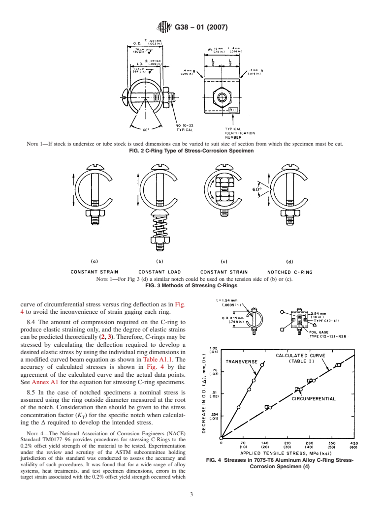 ASTM G38-01(2007) - Standard Practice for Making and Using C-Ring Stress-Corrosion Test Specimens