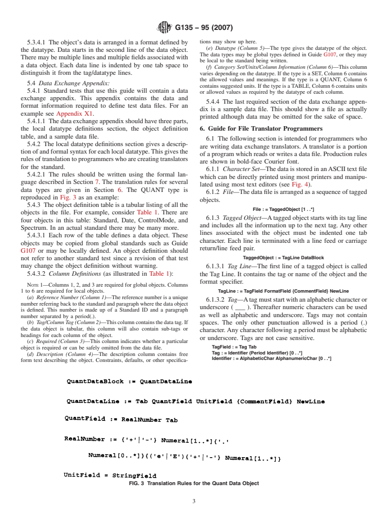 ASTM G135-95(2007) - Standard Guide for Computerized Exchange of Corrosion Data for Metals