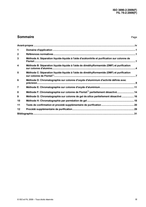 ISO 3890-2:2009 - Lait et produits laitiers -- Détermination des résidus de composés organochlorés (pesticides)