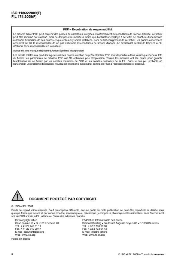 ISO 11865:2009 ISO 11865:2009 - Lait entier instantané en poudre -- Détermination du nombre de taches blanches - Page 2 preview
