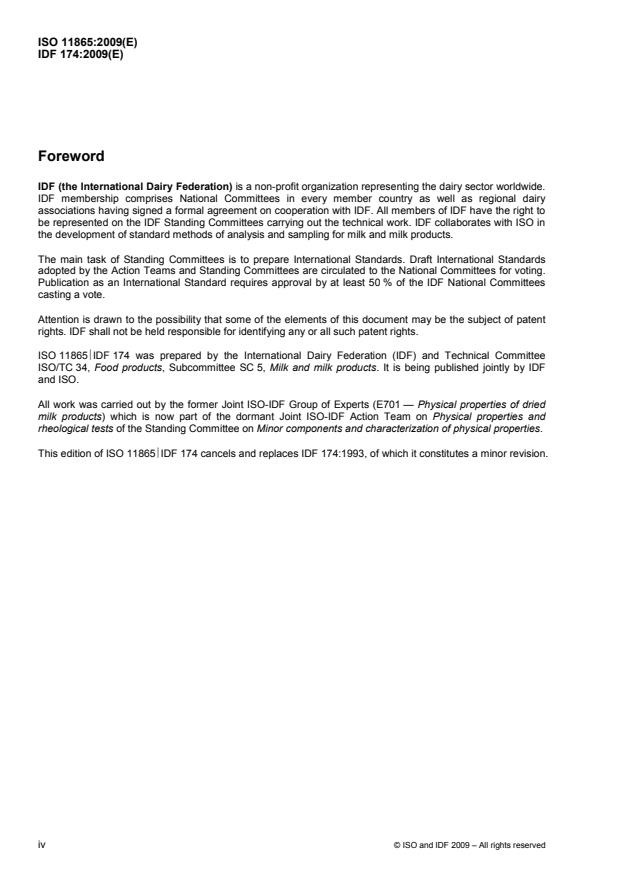 ISO 11865:2009 ISO 11865:2009 - Instant whole milk powder -- Determination of white flecks number - Page 4 preview