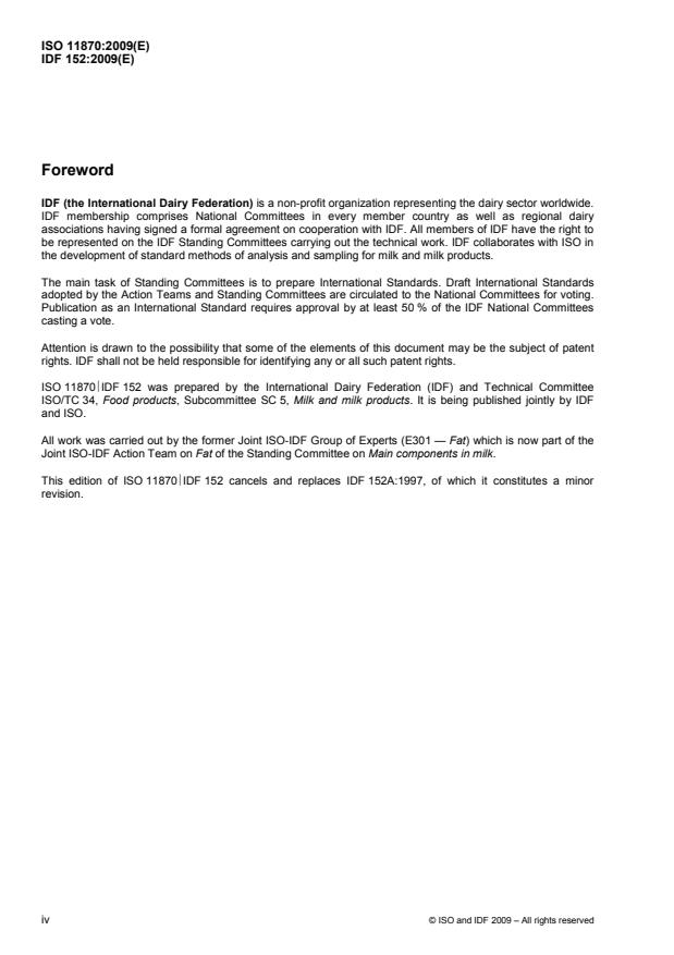 ISO 11870:2009 ISO 11870:2009 - Milk and milk products -- Determination of fat content -- General guidance on the use of butyrometric methods - Page 4 preview