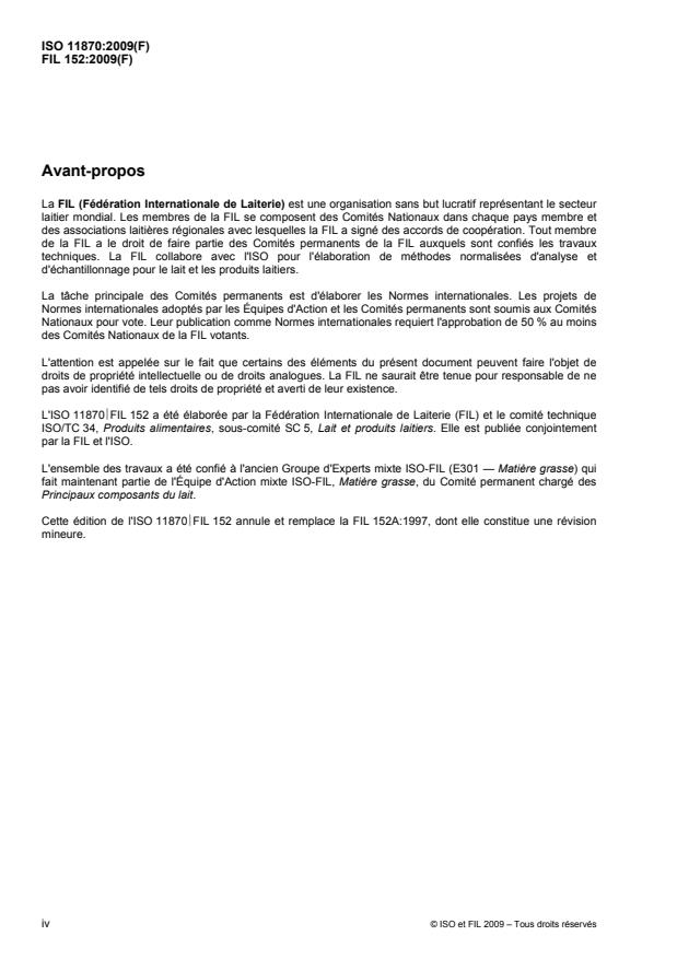 ISO 11870:2009 ISO 11870:2009 - Lait et produits laitiers -- Détermination de la teneur en matiere grasse -- Lignes directrices générales pour l'utilisation des méthodes butyrométriques - Page 4 preview