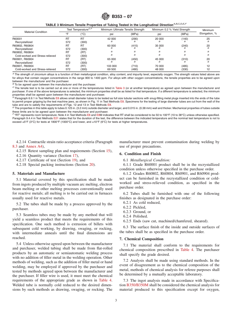 ASTM B353-07 - Standard Specification for Wrought Zirconium and Zirconium Alloy Seamless and Welded Tubes for Nuclear Service (Except Nuclear Fuel Cladding)