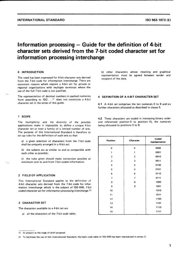 ISO 963:1973 - Information processing — Guide for the definition of 4