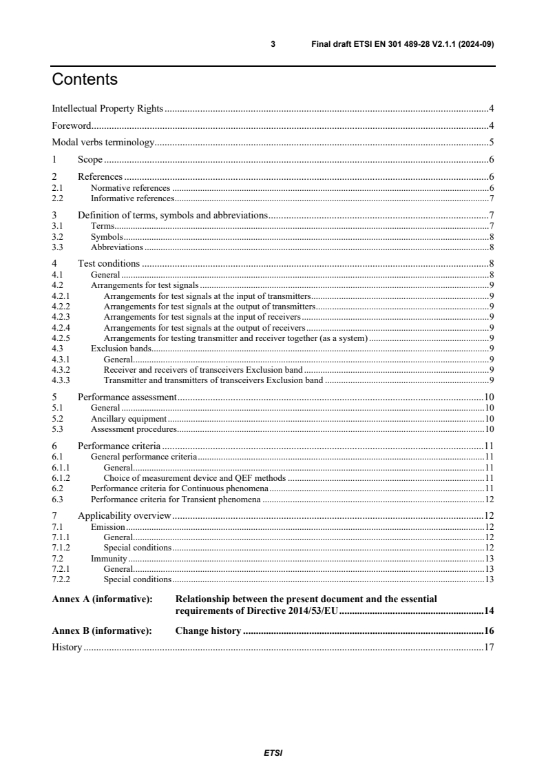 ETSI EN 301 489-28 V2.1.1 (2024-09) - ElectroMagnetic Compatibility (EMC) standard for radio equipment and services; Part 28: Specific conditions for wireless digital video links; Harmonised Standard for ElectroMagnetic Compatibility