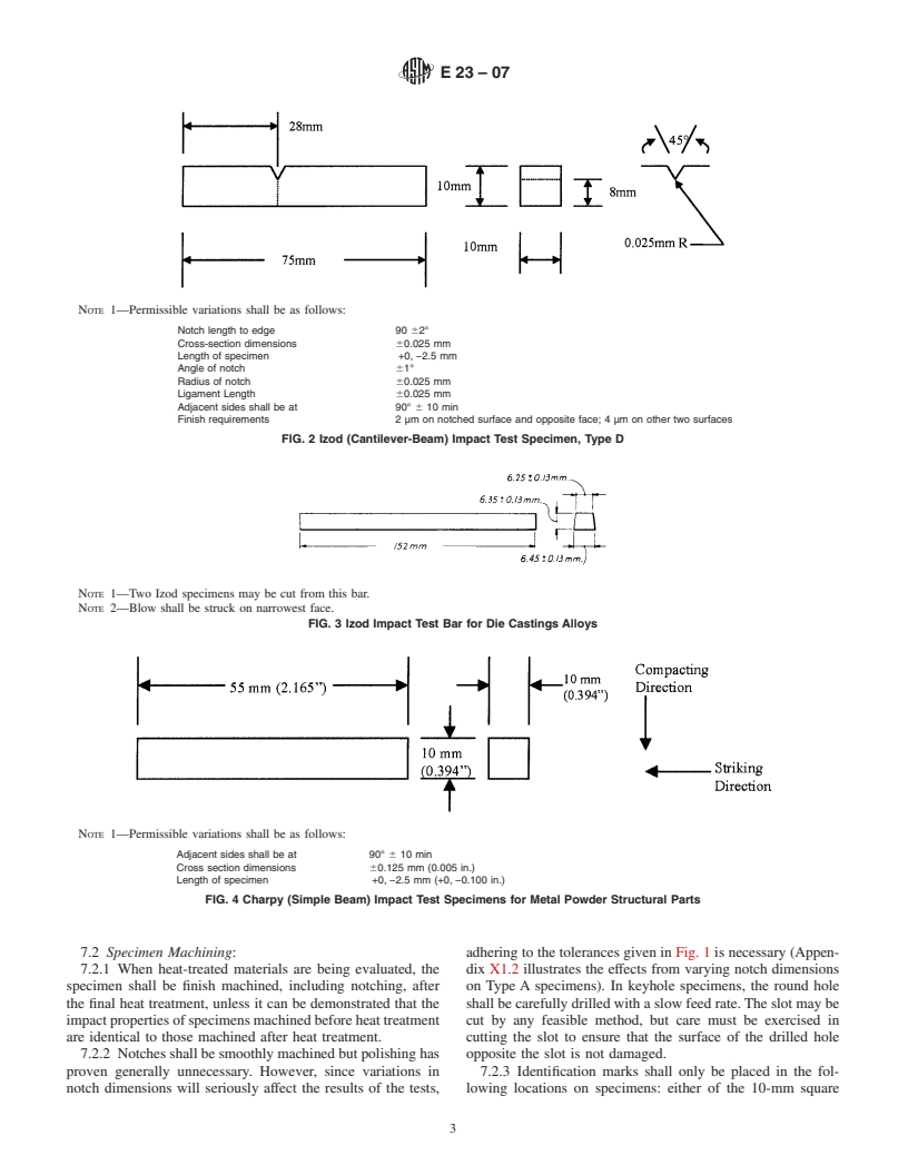 ASTM E23-07 - Standard Test Methods for Notched Bar Impact Testing of Metallic Materials